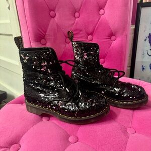 Dr. Martens Sequin Black Boots